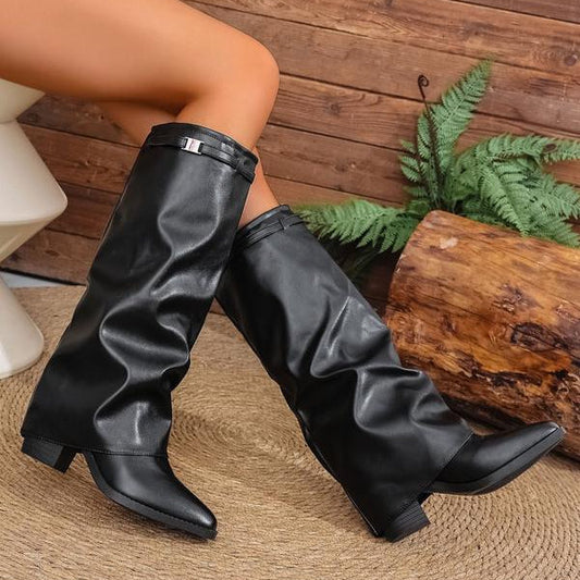 💖Women's Slouchy Knee High Chunky Boots & FREE SHIPPING✈️