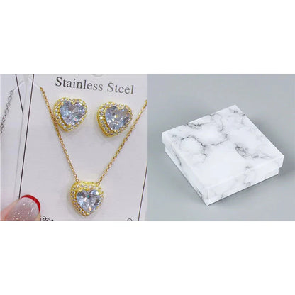 🎉BUY 1 GET 1 FREE🎁Heart-Shaped Crystal Necklace & Earring Set
