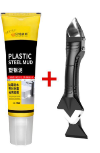 Multifunctional Waterproof White Caulk + Scraper Tool – Easy Application for Home Repairs