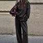 🔥New Arrivals Special Offer-High-Neck Side-Zip Sweatshirt & Pants Set