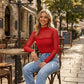 🎉Women's Sparkle Mesh Sheer Long Sleeve Ruched Top