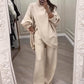 🔥 50% OFF! NEW! Women's 2-piece set – Asymmetrical sweater + wide-leg pants, relaxed fit and soft fabric, ultra comfortable 👚✨