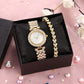 🎁Rhinestone Watch & Bracelet Set – Shiny Jewelry Combo for Women