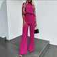🔥Flash Sale💖Women's Elegant Crop Top & Wide-Leg Pants Set👖