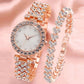 🎁Rhinestone Watch & Bracelet Set – Shiny Jewelry Combo for Women