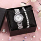 🎁Rhinestone Watch & Bracelet Set – Shiny Jewelry Combo for Women