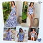 💥 Special Sale 50% OFF💥 V Neck Lace Up Printed One Piece Swimsuit and Skirt🩱