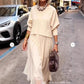 ✨🔥Women's Long-Sleeve Tops & 👗Sleeveless Dress 2-Piece Set