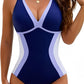 🔥HOT SALE 50% OFF👙Color Block Tummy Control One-Piece Swimsuit