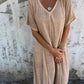 💕Women's Loose V-neck Cotton Linen Dress