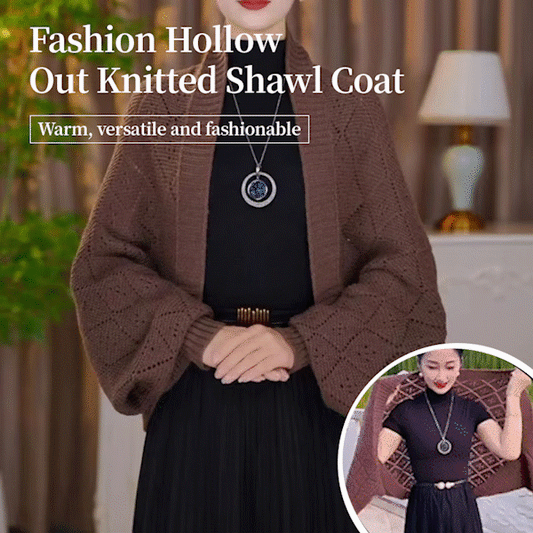 🔥2026 New Fashion🎀Fashion Hollow Out Knitted Shawl Coat