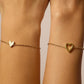 🎁New Year's Sale 50% | 14K Gold Plated Adjustable Matching Bracelets for Women – Heart Charm and BFF Friendship Styles