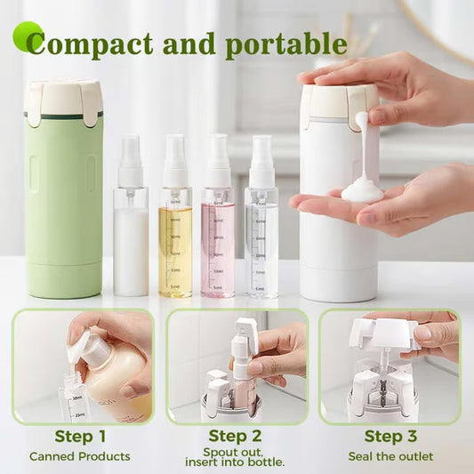 🧴 50% OFF NOW! 🎉 4-in-1 Travel Dispenser Bottles – Leak-Proof, Refillable & TSA Approved ✈️📦