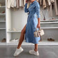 ⏳Time-Limited Special⏰Women's Button Down Long Sleeve Denim Dress