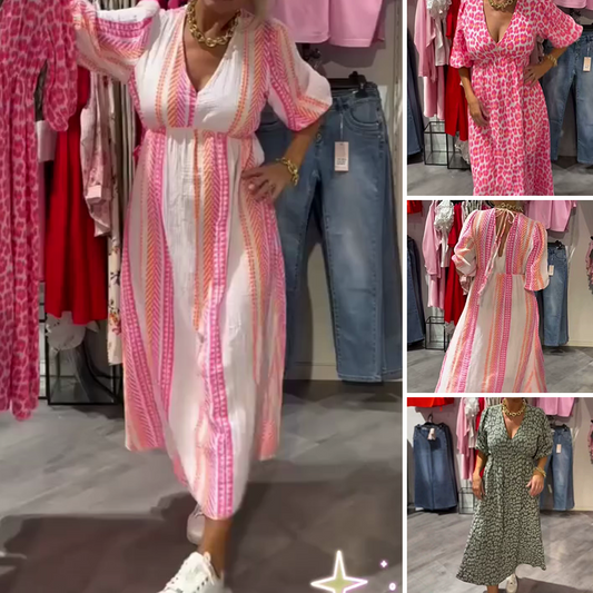 🏖️Summer Cool Deal: 50% OFF!!🎀Women's V-Neck Printed Dress