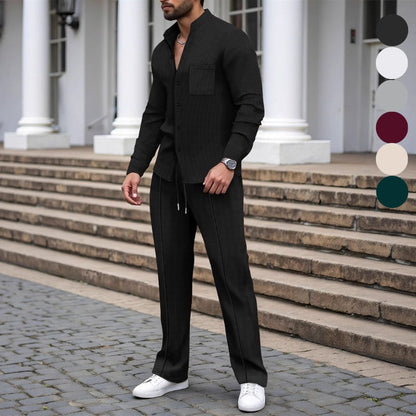 🎁2026 New Arrivals 50% OFF💥Men’s Casual Waffle Shirt Pants 2-Piece Set