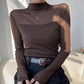🎉Women's Sparkle Mesh Sheer Long Sleeve Ruched Top
