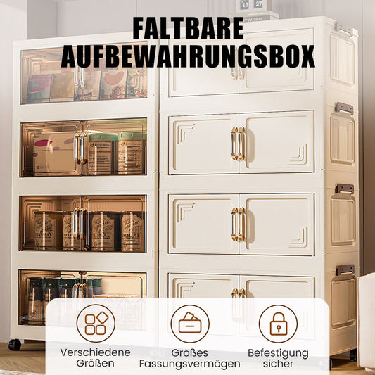 ✨🔥Foldable Storage Box with Lid, 1-5 layers Holders with Wheels for Kitchen Bedroom Bathroom warehouse Kitchen Home Storage Stackable Organizer🗄️