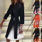 🎁Meet Christmas 50% OFF🎄|Ombre Lapel Neck Tied Waist Pleated Blazer Dress