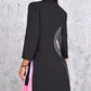 🎁Meet Christmas 50% OFF🎄|Ombre Lapel Neck Tied Waist Pleated Blazer Dress