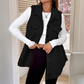 🧥 Women’s Warm Fuzzy Button-Up Vest – Cozy Collared Sleeveless Outerwear for Fall Winter