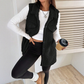 🧥 Women’s Warm Fuzzy Button-Up Vest – Cozy Collared Sleeveless Outerwear for Fall Winter