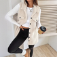 🧥 Women’s Warm Fuzzy Button-Up Vest – Cozy Collared Sleeveless Outerwear for Fall Winter
