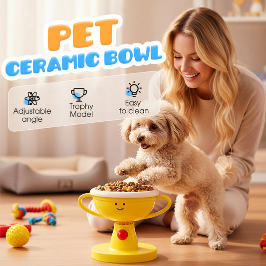 😻📢Last Day 50% OFF & Free Shipping 🐶🌟Adjustable Trophy-Shaped Pet Feeder
