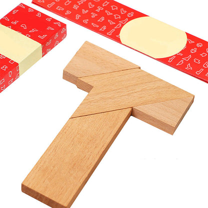 🧩 Wooden T-Shaped Educational Puzzle – Toddler Montessori Learning Toy