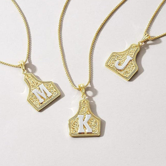 🔥50% OFF | Unisex Gold-Plated Initial Pendant Necklace - Personalized Style ✨ + Denim Packaging