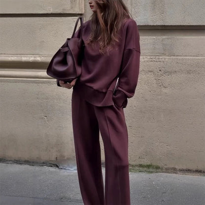 🔥New Arrivals Special Offer-High-Neck Side-Zip Sweatshirt & Pants Set