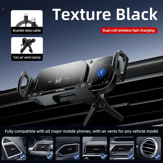 ✨⚡15W Wireless Fast-Charging Car Phone Mount for Foldable & Regular Smartphones📱