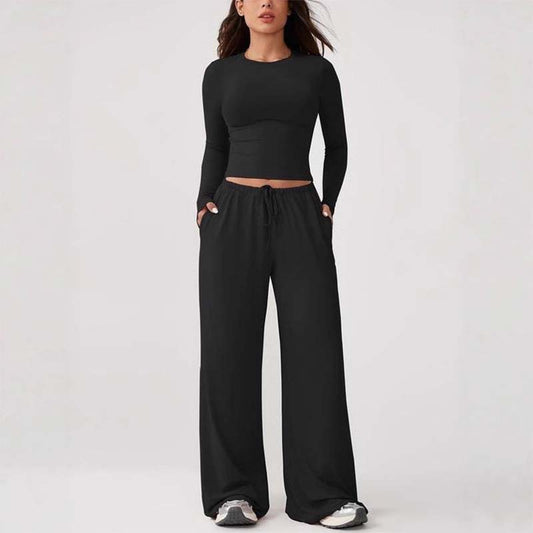 👚Women's Casual Crop Top & Drawstring Pants Set🔥✨