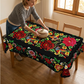 🔥Hot Sale🔥Mexican Floral Tablecloth With Scalloped Edge🌸