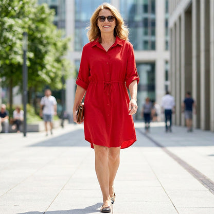 ✨👚Women's Glitter Button-Down Shirt Dress💓