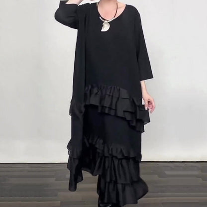 ✨🔥Oversized Ruffle Layered Flowy Dress👗