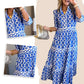 🔥Spring Specials Deals 50% OFF🌸💐Women’s Geometric Print V-Neck Maxi Dress