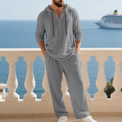 ✨🔥Men's Hooded Casual Loose Top & Pants 2-Piece Set
