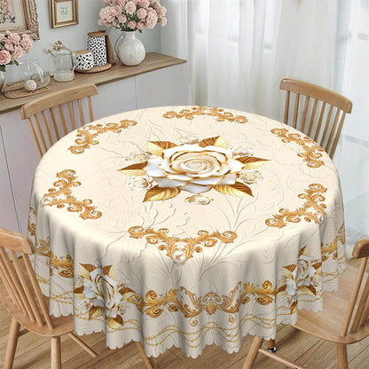 ✨🔥Waterproof Gold Rose Tablecloth🌸
