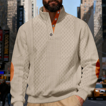 🔥Men's Textured Jacquard Collared Sweatshirt - BUY 2 FREE SHIPPING
