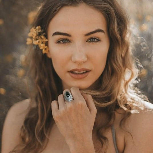 ✨🔥Women's Vintage Black Marcasite Statement Ring💍