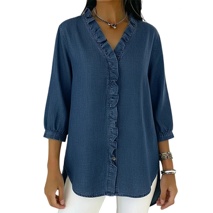 🎁2026 New Arrivals 50% OFF💥Women's Casual Ruffle V-Neck Shirt