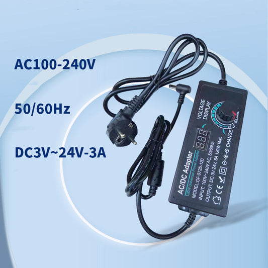 ✨🔥Adjustable 3V-24V 3A Universal AC/DC Power Adapter