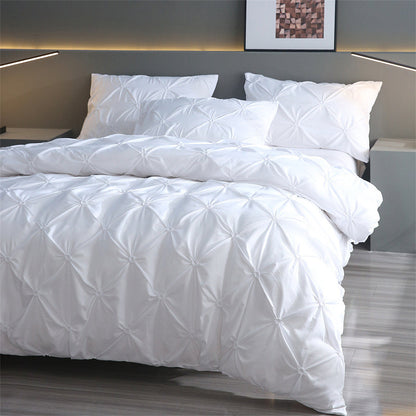 ✨🔥3-Piece Pintuck Pleated Duvet Cover & Pillowcases Set🛏️