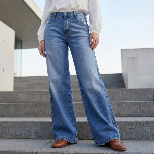 ✨Women's Vintage High-Waist Wide-Leg Jeans💓👖