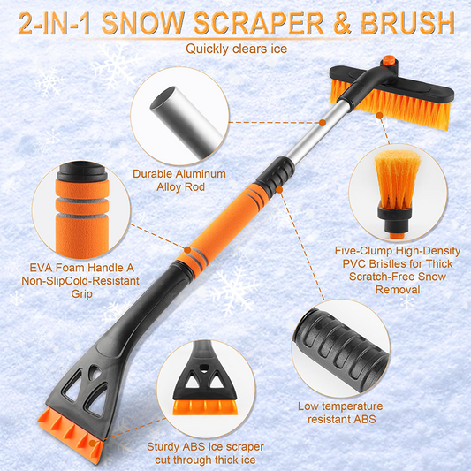 ❄️Anti-Scratch Snow & Ice Tool | Cut Prep Time to 5 Mins! -40°F Resistant🪏