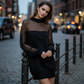 ✨🔥Sheer Mesh Mock Neck Mini Dress💓