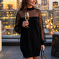 ✨🔥Sheer Mesh Mock Neck Mini Dress💓