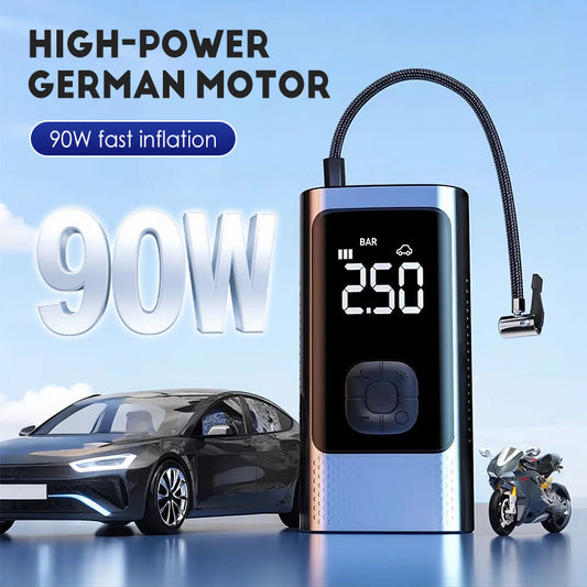 ✨🔥Wireless Portable Car Air Pump with LED Light⚡