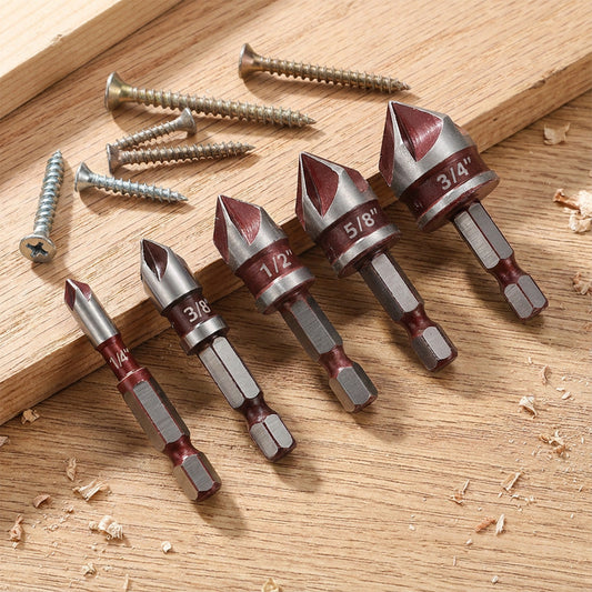 ✨🔥5PCS or 3PCS Countersink Drill Bit Set for Woodworking